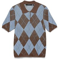 Diva Shine Pullover Polo Brown Blue