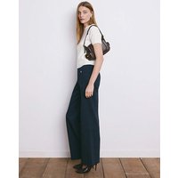 Wide Leg Trouser Button Detail