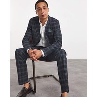 Textured Window Pane Check Suit Jacket