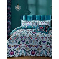 CL Mya Tropical Birds Duvet Set Teal Purple Print DOUBLE