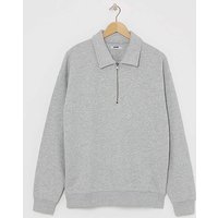 1 4 Zip Relaxed Fit Polo Sweatshirt Marl Jacamo S36 38 L