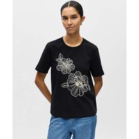 Short Sleeve T shirt Black Multi Coloured