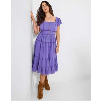 JB Amelia Flower Trim Cotton Dress