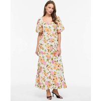 Square Neck Ankle Dress Multi Coloured