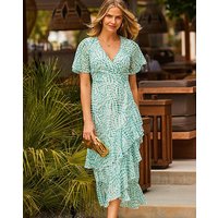 CHIFFON RUFFLE MIDI DRESS