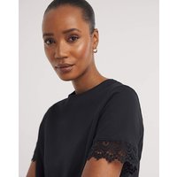 Lace Trim Short Sleeve T Shirt