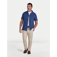 SS Stripe Linen Revere Shirt