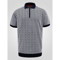 PERRY Jacquard Knitted Zipped Polo