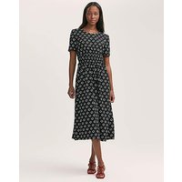 Ruched Waist Dress Spotted