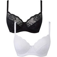 2 Pack Imogen Lace Black/White Bras 2 Pack Imogen Lace Black/White Bras