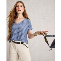 Embroidered Stripe Tee Blue Multi Coloured