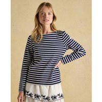 Harbour Boat Neck Breton Top Navy White