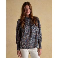 Silvia Frill Neck Smocked Blouse