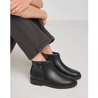 Zip Detail Ankle Boot Wide E Fit PU