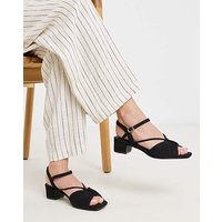 Ruched Low Block Heeled Sandal Wide