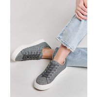 Scalloped Lace Up Trainer Ex Wide Fit
