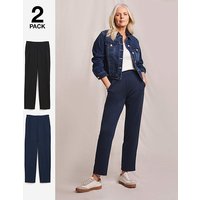 Slimma 2 Pack Trousers Extra Short Black Navy XS