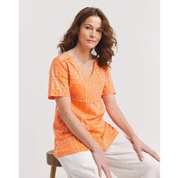 Pure Cotton V Neck T Shirt Print