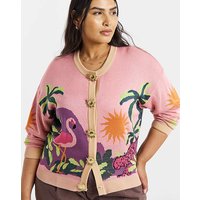 Tropical Landscape Graphic Cardigan Print 16 18