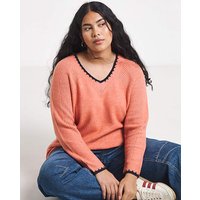 Sponge Whipstitch V Neck Tunic 28 30