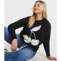 Cherry Knitted Crew Neck Jumper 8 10