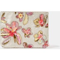 Floral Sequin Clutch Bag Pastel Coloured ONE