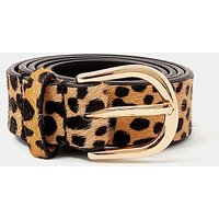Hyena Print Leather Belt Darks
