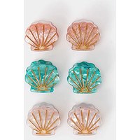 6 Pack Mini Shell Claw Clips ONE