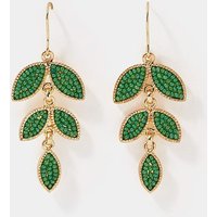 Beaded Leaf Drop Earrings ONE
