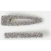 2 Pack Encrusted Hair Clips ONE