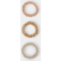 3 Pack Beaded Hair Bands Pastel Coloured ONE