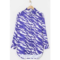 Geo Print Relaxed Satin Shirt Geometric Print