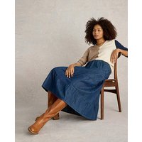 Jenna Denim Tiered Skirt Navy
