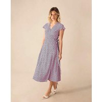 & Ditsy Print Wrap Midi Dress &