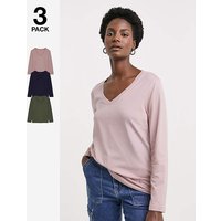 3 Pack Long Sleeve V Neck Tops JD Williams