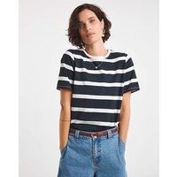 Printed Crew Neck Tee Stripe JD Williams