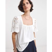 Square Neck Lace Sleeve Top JD Williams