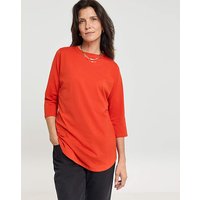 Curved Hem 3 4 Sleeve Top JD Williams
