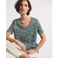 Bubble Hem Short Sleeve Top Print