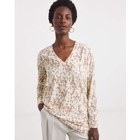 V Neck Split Hem Slouch T Shirt Print JD Williams