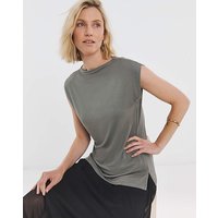 Extended Neck Cap Sleeve Top