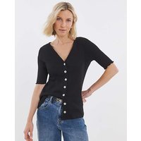 Lettuce Half Sleeve Rib Cardi