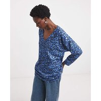Soft Touch V Neck Longline Print JD Williams