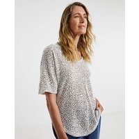 Sequin Popcorn V Neck Top