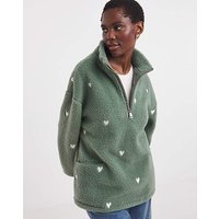 Borg Quarter Zip Embroidered JD Williams