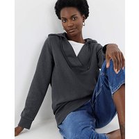 Pull Over Open Neck Hoodie Acid Wash