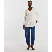 Fluffy Sequin V Neck Longline Top