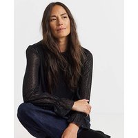 Tinsel Texture Sleeve Top