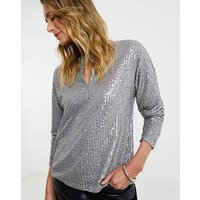 Sequin Blouson Sleeve Top