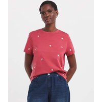 Heart Embroidered T Shirt